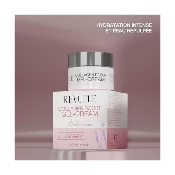 REVUELE Gel-Crème Wonder Collagen Boost – Crème-Gel Renforçante au Collagène, Hydratation Profonde et Effet Raffermissant, Re