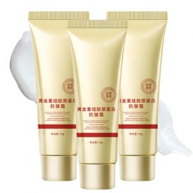 Creme Collagene Visage Doré, Creme Collagene Lissante, Creme Anti Rides Femme Doré, Crème Hydratante Anti-Rides Pour Le Visag...
