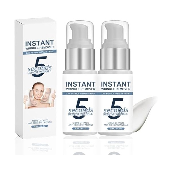 Crème Anti-Rides 5 Secondes, Crème Anti Rides Puissant Immediat Femme, Creme Wrinkle Power Liftante Instantanée, Creme Hydrat...