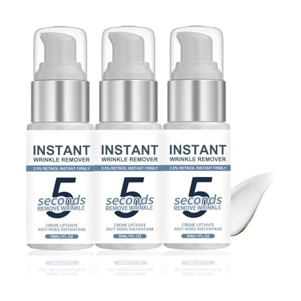 Crème Anti-Rides 5 Secondes, Crème Anti Rides Puissant Immediat Femme, Creme Wrinkle Power Liftante Instantanée, Creme Hydrat...