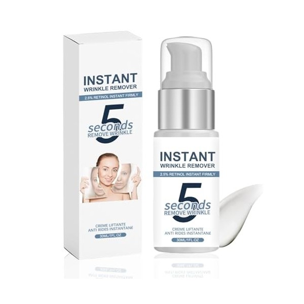 Crème Anti-Rides 5 Secondes, Crème Anti Rides Puissant Immediat Femme, Creme Wrinkle Power Liftante Instantanée, Creme Hydrat...