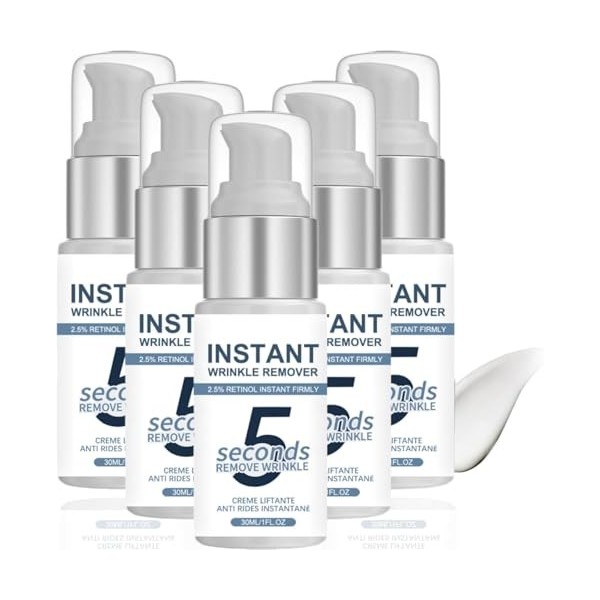 Crème Anti-Rides 5 Secondes, Crème Anti Rides Puissant Immediat Femme, Creme Wrinkle Power Liftante Instantanée, Creme Hydrat...