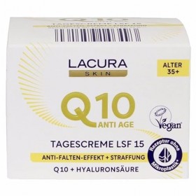 Lacura Skin Q10 Crème de jour anti-âge SPF 15 Effet anti-rides + Raffermissement Q10 + Acide hyaluronique Âge 35 + 50 ml