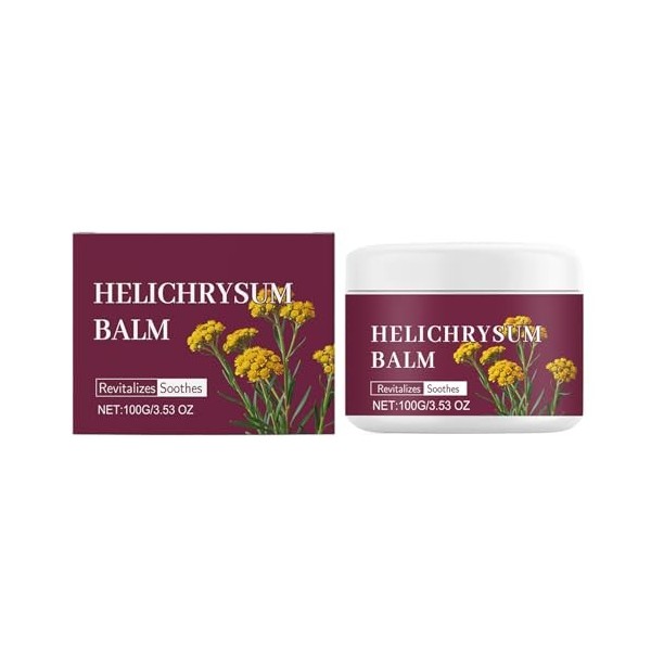 Baume Hydratant À Lhélichryse, Formule Non Collante, 100 G, Crème Réparatrice Aux Extraits, Crème Hydratante Pour Le Corps, 