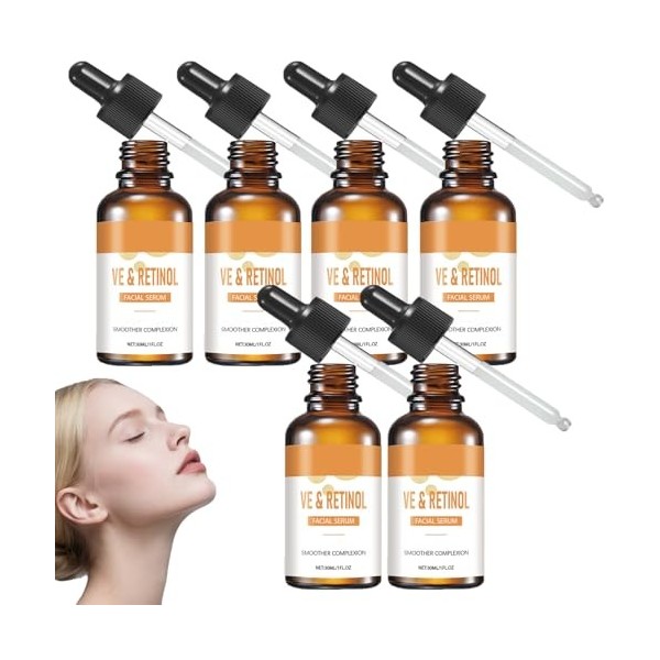 Sérum au rétinol pour le visage,rajeunissement anti-âge à la vitamine E,lisse les ridules,réduit les rides et améliore lélas ...