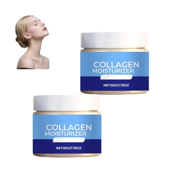 Crème pour le visage au collagène, hydratant anti-âge pour le visage de jour et de nuit, réduit les ridules et les rides, crè...