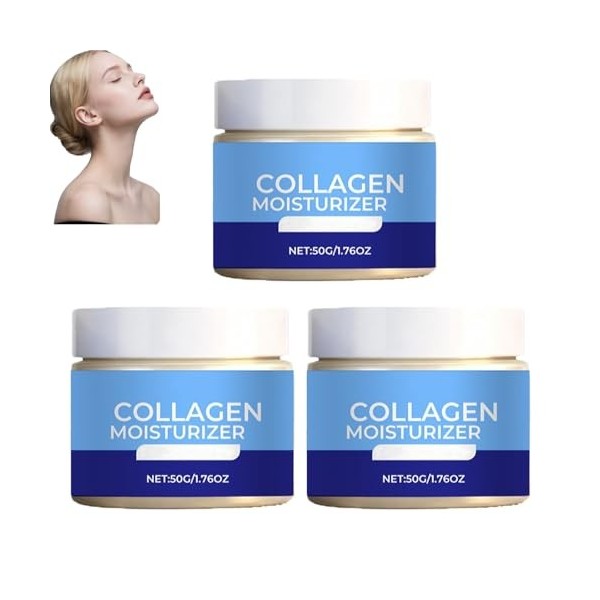 Crème pour le visage au collagène, hydratant anti-âge pour le visage de jour et de nuit, réduit les ridules et les rides, crè...