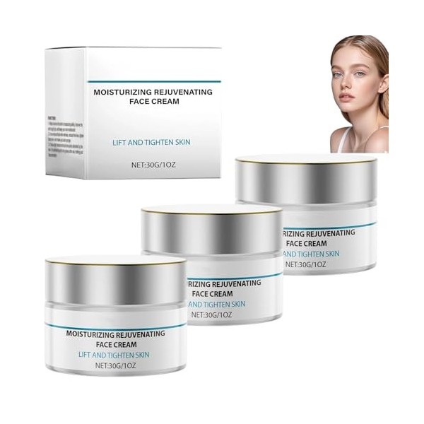 Crème visage hydratante et rajeunissante, crème raffermissante et liftante instantanée, nourrissante et hydratante, anti-âge ...