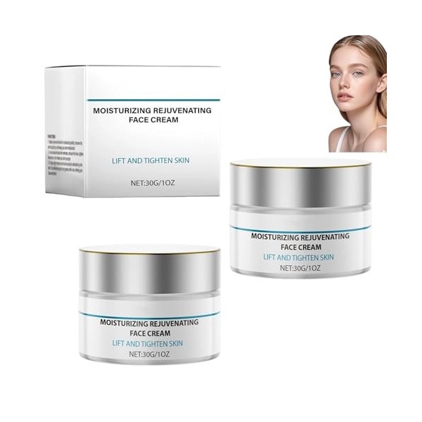 Crème visage hydratante et rajeunissante, crème raffermissante et liftante instantanée, nourrissante et hydratante, anti-âge ...