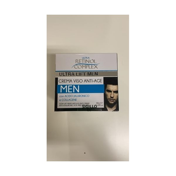 Retinol Komplex Crème visage anti-âge pour homme avec acide hyaluronique et collagène 50 ml