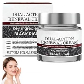 Keraerase Dual-Action Renewal Cream,Crème Réparatrice Au Riz Noir,Multi-effets,Exfoliante Au Son De Riz,Raffermissante Et Ant...