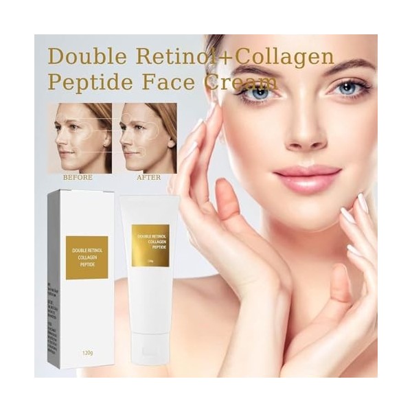 Sérum de traitement au peptide de collagène au double rétinol, crème faciale anti-âge, sérum raffermissant aux peptides, crèm