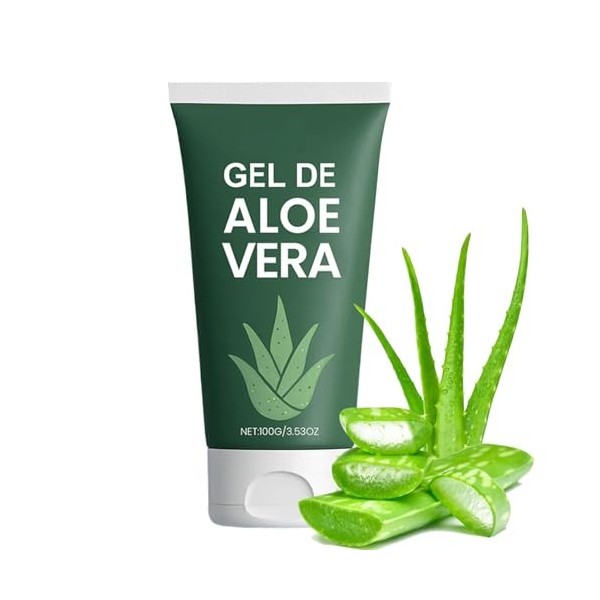 Ihdjasg Gel pour le visage hydratant - Soin hydratant apaisant - 100 g - Gel pour le visage et le corps - Pour peaux sèches e