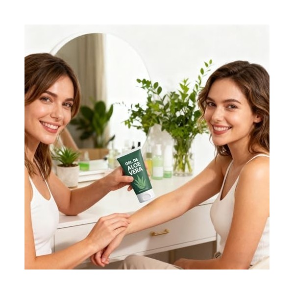 Ihdjasg Gel pour le visage hydratant - Soin hydratant apaisant - 100 g - Gel pour le visage et le corps - Pour peaux sèches e