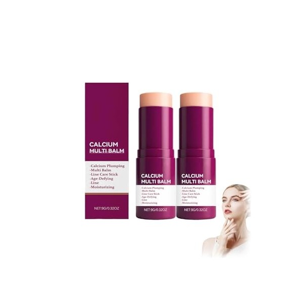 Calcium Multi Balm,9g Volume Stick Collagène Coréen,Hydratant Anti-Âge Raffermissant Soin de la Peau,Pour Les Yeux Visage et ...