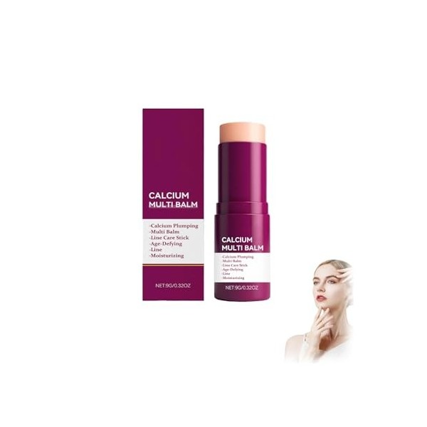 Calcium Multi Balm,9g Volume Stick Collagène Coréen,Hydratant Anti-Âge Raffermissant Soin de la Peau,Pour Les Yeux Visage et ...