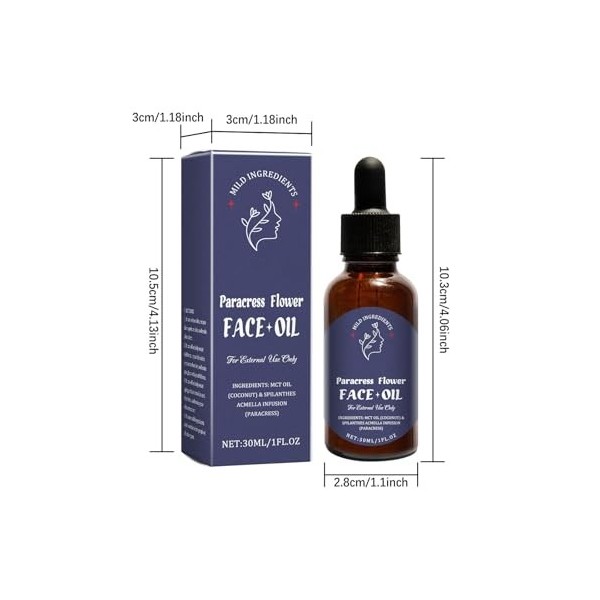 Paracress Facial Oil, Huile pour le Visage Paracress, Paracress Face Serum, Reduce Smooth Fine Lines and Wrinkles, Sérum Para...