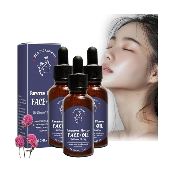 Paracress Facial Oil, Huile pour le Visage Paracress, Paracress Face Serum, Reduce Smooth Fine Lines and Wrinkles, Sérum Para...