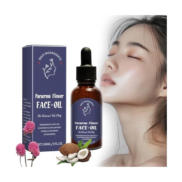 Paracress Facial Oil, Huile pour le Visage Paracress, Paracress Face Serum, Reduce Smooth Fine Lines and Wrinkles, Sérum Para...