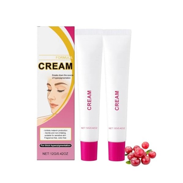 2pc Arbutin Creme Eclaircissante Peau Noir Puissant,Creme Anti tache Visage,Black Spot Repair Face Cream,Anti-Pigmentation,Re...
