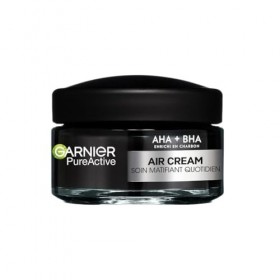 Garnier Pure Active - Air Cream - Soin Matifiant Quotidien - Enrichie en AHA + BHA & en Charbon - Hydrate 48h & Matifie 12h* ...