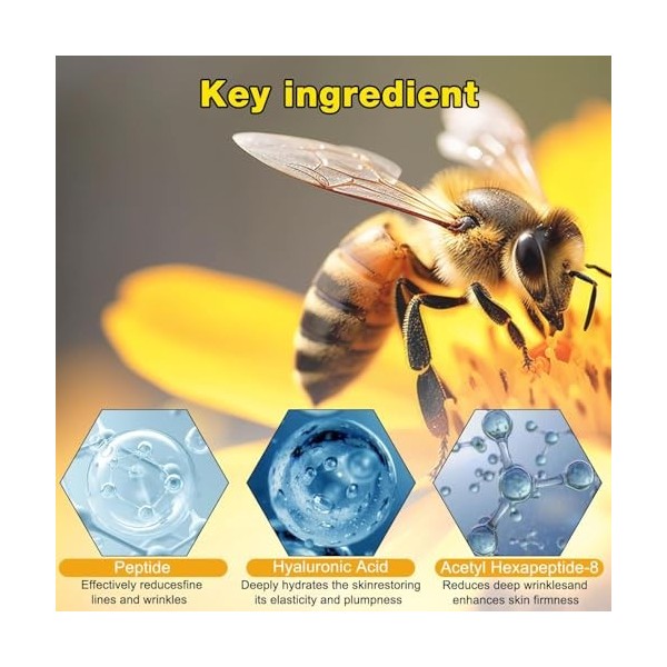 2PCS Crème Anti-Rides au Venin dAbeille, Crème Hydratante Raffermissante pour le Visage et le Cou, Pour Homme Et Femme, 20g