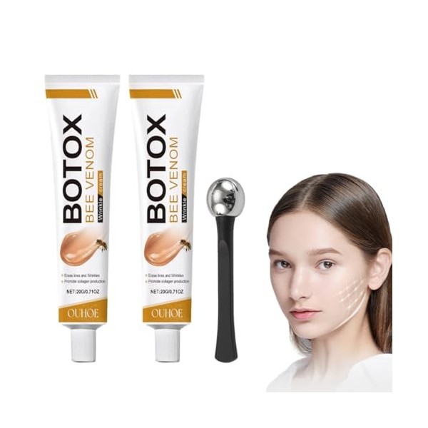 GXGM 2 produits anti-rides à base de venin dabeille, adaptés au visage et au cou, conviennent à tous les types de peau. 1 a