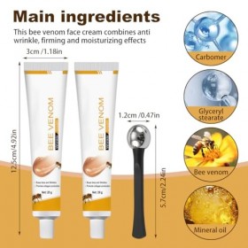 GXGM 2 produits anti-rides à base de venin dabeille, adaptés au visage et au cou, conviennent à tous les types de peau. 1 a