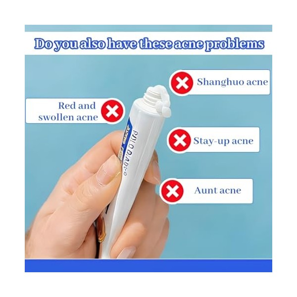 NHPY 2 Pièces Creme Anti Boutons Visage,Strong Moisture,Favorise lélimination des Imperfection,Crème Anti-impuretés Pour Réd