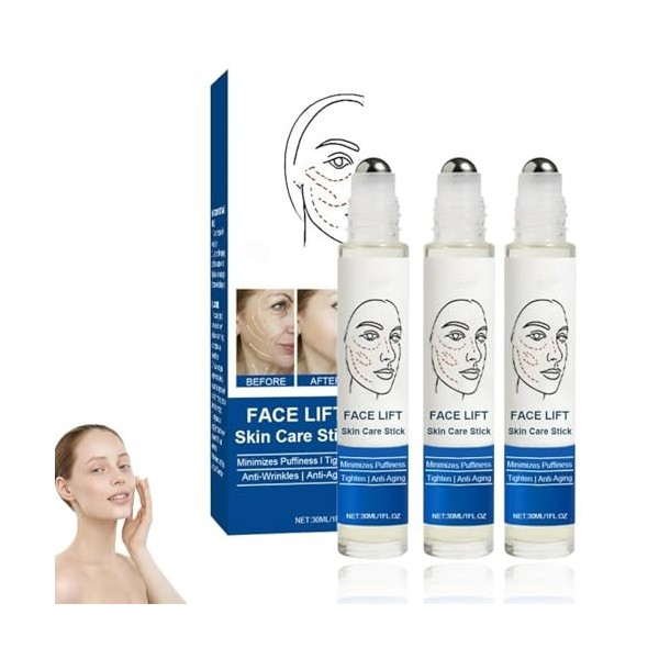 Anti Rides Puissant Immediat, Roll on Serum Visage de Collagène, Collagen Serum pour Instant Iift Plus,Serums Hydratant Visag...