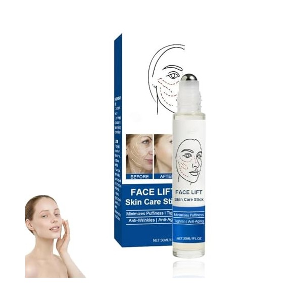 Anti Rides Puissant Immediat, Roll on Serum Visage de Collagène, Collagen Serum pour Instant Iift Plus,Serums Hydratant Visag...