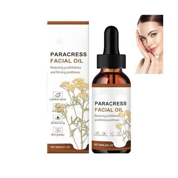 Huile de cresson de Para, sérum au collagène pour le visage, huile hydratante naturelle pour le visage, sérum anti-âge, rédui...