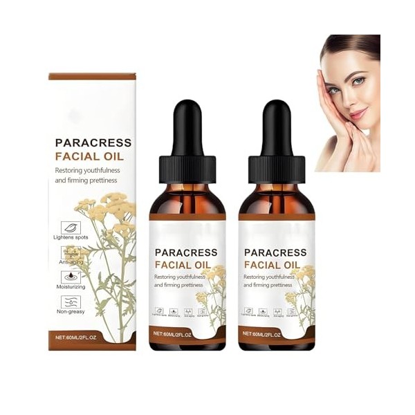 Huile de cresson de Para, sérum au collagène pour le visage, huile hydratante naturelle pour le visage, sérum anti-âge, rédui...