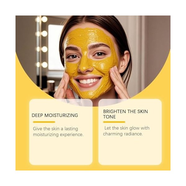 Crème Visage Au Curcuma et à la Vitamine C,Creme Anti Tache Visage,Creme Eclaircissante,Crème Hydratante Au Collagène Pour Le...