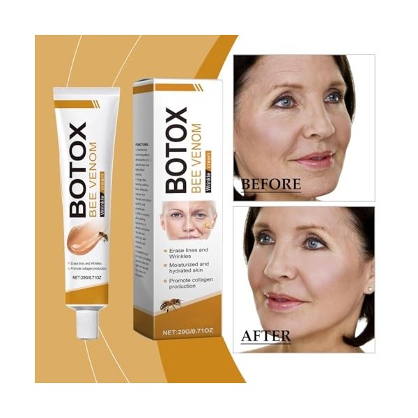 Bee Venom Anti-Wrinkle Cream Anti-Wrinkle Hydrating Moisturising Light Lines Brightening, Crème Hydratante Visage Antirides, 