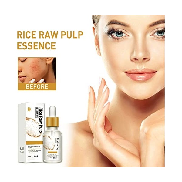 Rice Raw Pulp Face Cream, Anti-wrinkle White Rice Face Serum, White Rice Whitening Cream, Collagen White Rice Face Serum,Ligh...