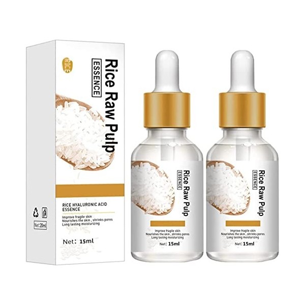 Rice Raw Pulp Face Cream, Anti-wrinkle White Rice Face Serum, White Rice Whitening Cream, Collagen White Rice Face Serum,Ligh...