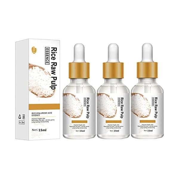 Rice Raw Pulp Face Cream, Anti-wrinkle White Rice Face Serum, White Rice Whitening Cream, Collagen White Rice Face Serum,Ligh...