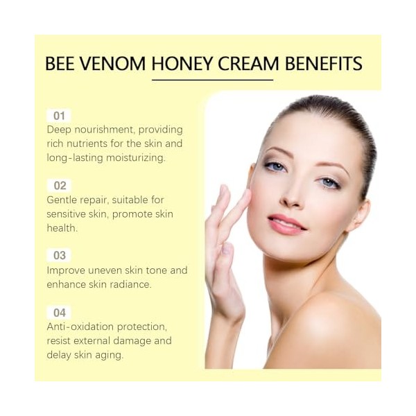 Tallow Balm Crème Visage Au Miel,Crème Visage Aux Abeilles Crème Anti-Plies Au Miel Crème Hydratante Au Visage Crème Réparatr