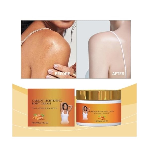 Creme Eclaircissante Anti Tache Visage de Carotte,Huile de Carotte Eclaircissante,Creme Vitamine C éclaircissante Au Carottes...