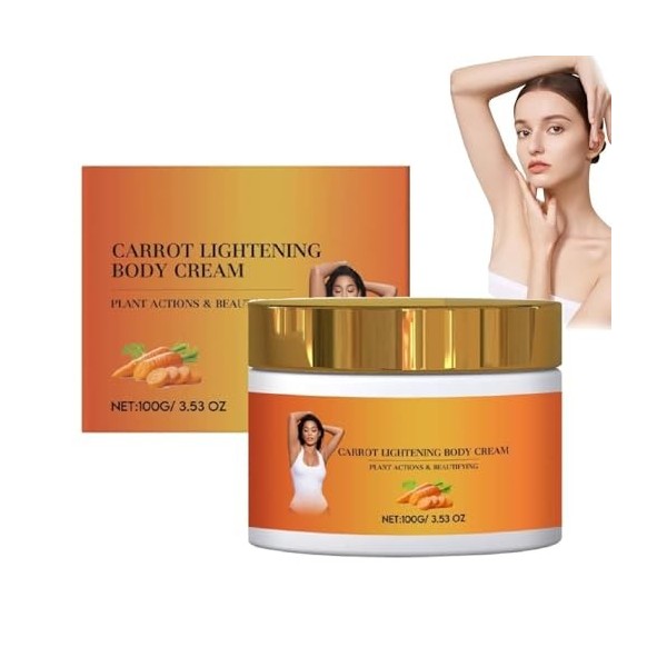 Creme Eclaircissante Anti Tache Visage de Carotte,Huile de Carotte Eclaircissante,Creme Vitamine C éclaircissante Au Carottes...