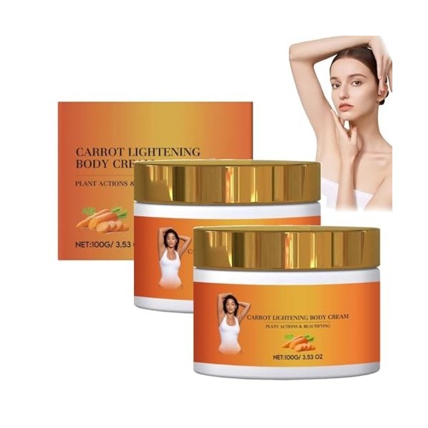 Creme Eclaircissante Anti Tache Visage de Carotte,Huile de Carotte Eclaircissante,Creme Vitamine C éclaircissante Au Carottes...