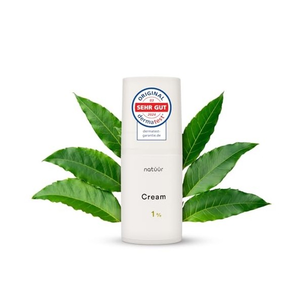 natüür Crème au Neem 15 ml – Crème hydratante pour peau sensible et sèche – Pénètre rapidement, non grasse – Végan – Fabriq