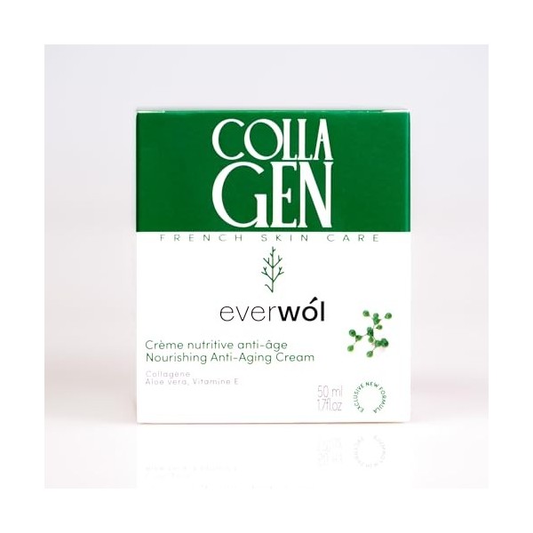 EVERWOL/Anti-rides femme et homme - Crème au collagène, acide hyaluronique/soin hydratant visage/Anti-âge - lissage immédiat/