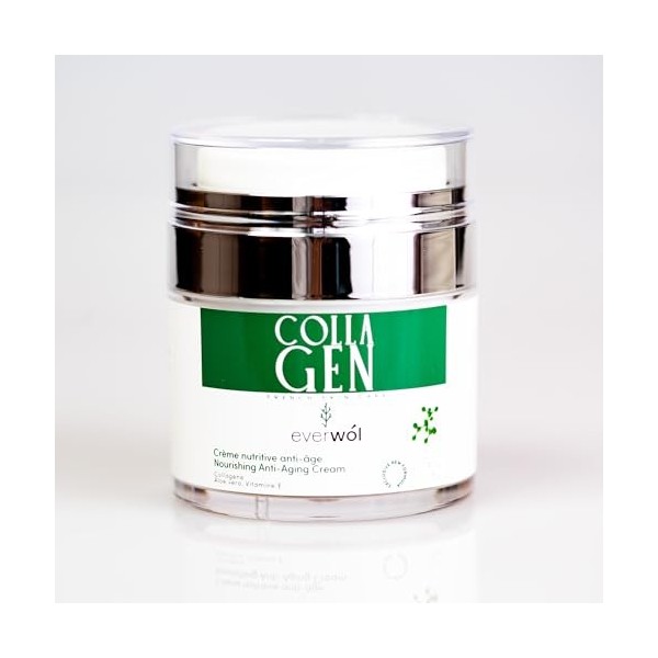 EVERWOL/Anti-rides femme et homme - Crème au collagène, acide hyaluronique/soin hydratant visage/Anti-âge - lissage immédiat/