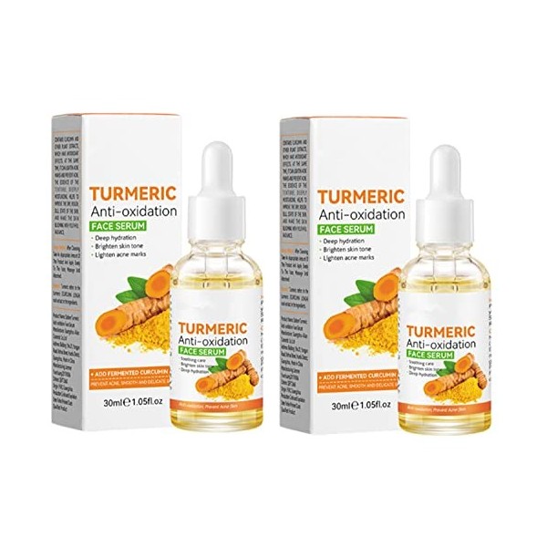 Sérum anti-oxydation au curcuma, Sérum visage anti-oxydation au curcuma, Sérum correcteur de taches brunes au curcuma, huile ...
