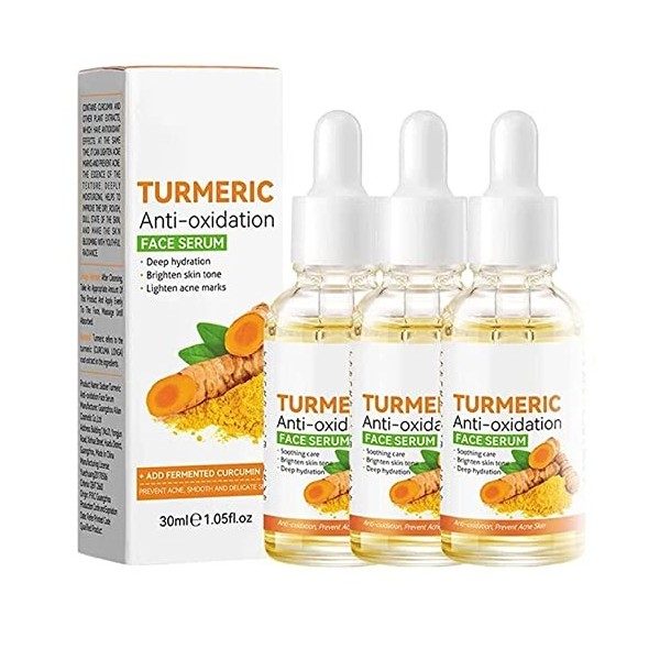 Sérum anti-oxydation au curcuma, Sérum visage anti-oxydation au curcuma, Sérum correcteur de taches brunes au curcuma, huile ...
