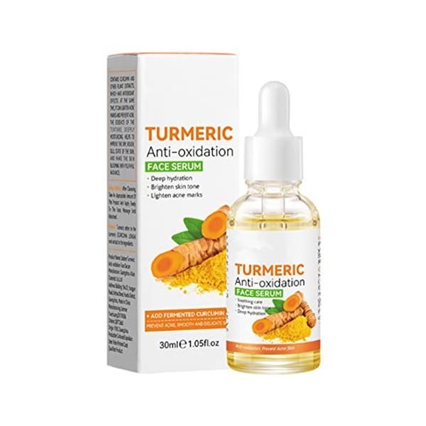 Sérum anti-oxydation au curcuma, Sérum visage anti-oxydation au curcuma, Sérum correcteur de taches brunes au curcuma, huile ...