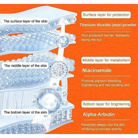 Five Vitamin C Tone-Up Cream, Five Vitamin C Natural Makeup Cream, Tone Up Cream, Hydrating Beauty Face Cream, Moisturizing T...