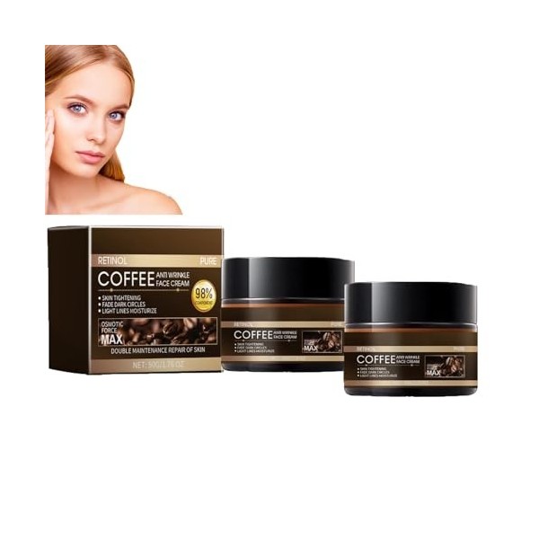 Crème pour le visage à la caféine, crème hydratante au rétinol à la caféine, crème anti-rides au rétinol, soin du visage anti...